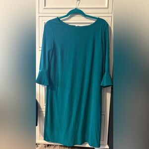 Nine West Teal flared sleeve sheath dress size 8